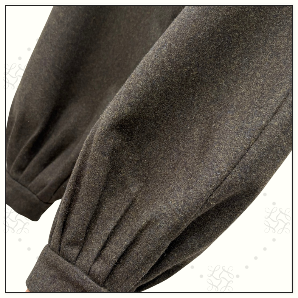 WOOL & CASHMERE BLEND ELASTIC HEM PANTS