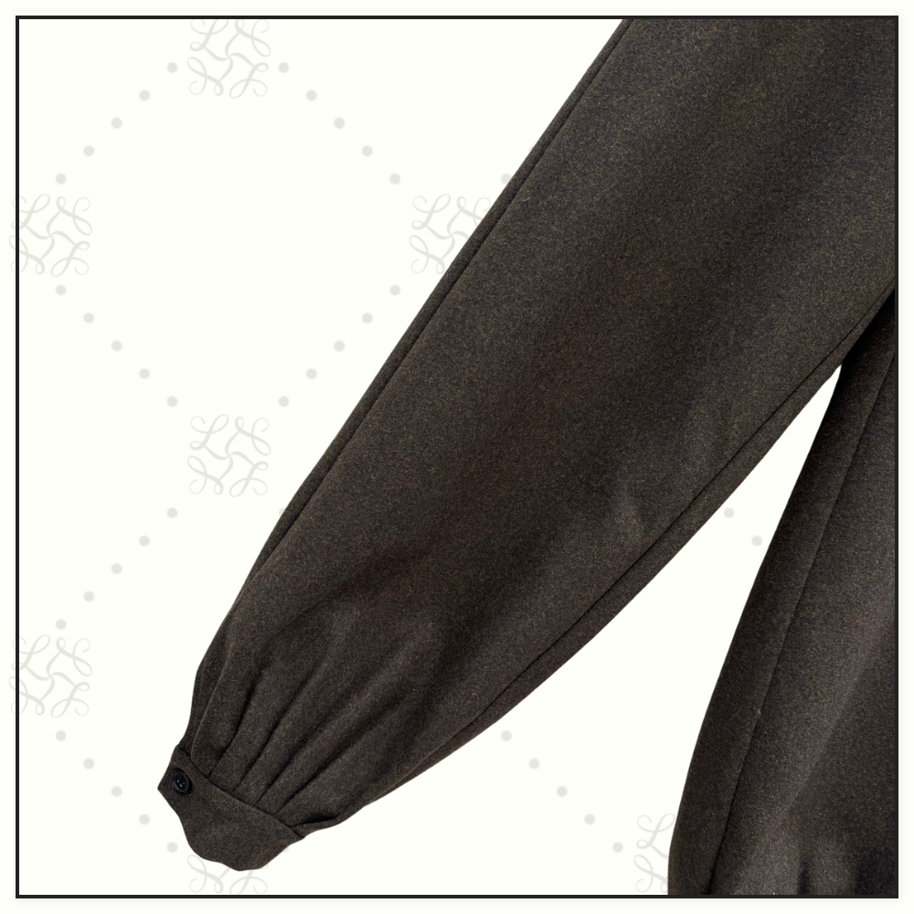 WOOL & CASHMERE BLEND ELASTIC HEM PANTS