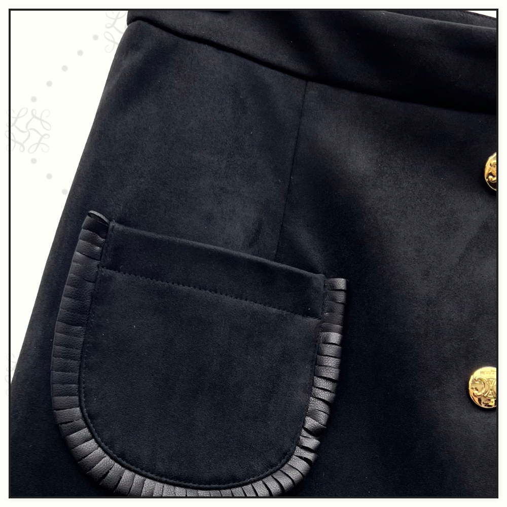 SUEDE JACKET & MINI SKIRT