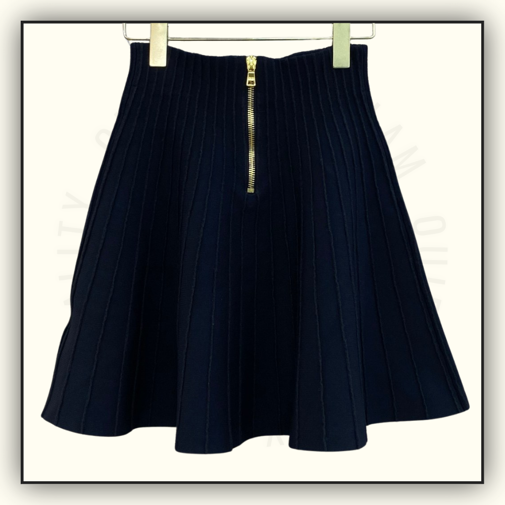 RIB KNIT PEPLUM CARDIGAN & MINI SKIRT