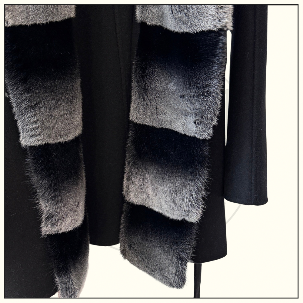 CASHMERE COAT WITH MINK COLLAR