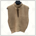 KNIT GILET WITH LEATHER DETAIL