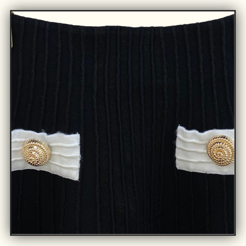 RIB KNIT PEPLUM CARDIGAN & MINI SKIRT