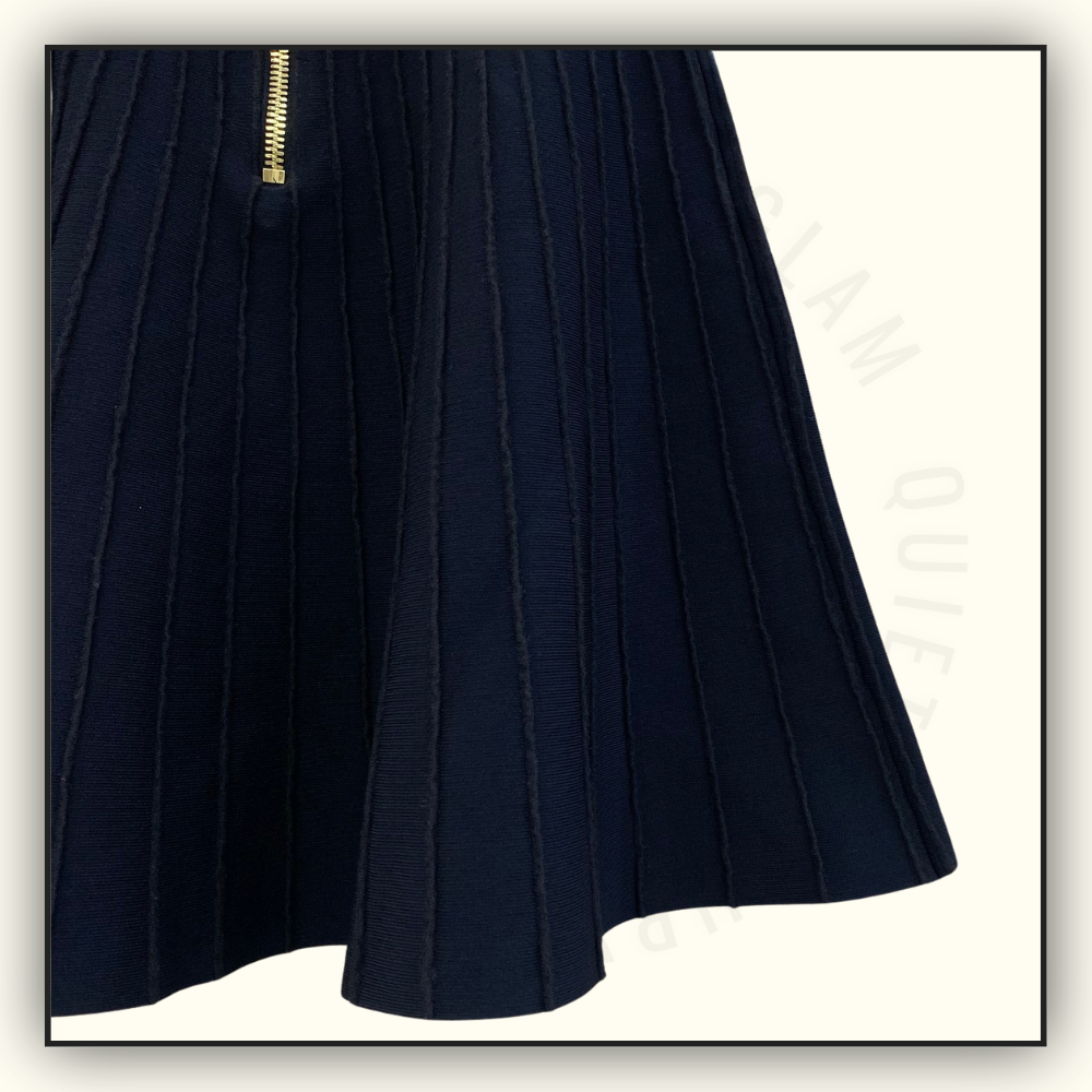 RIB KNIT PEPLUM CARDIGAN & MINI SKIRT