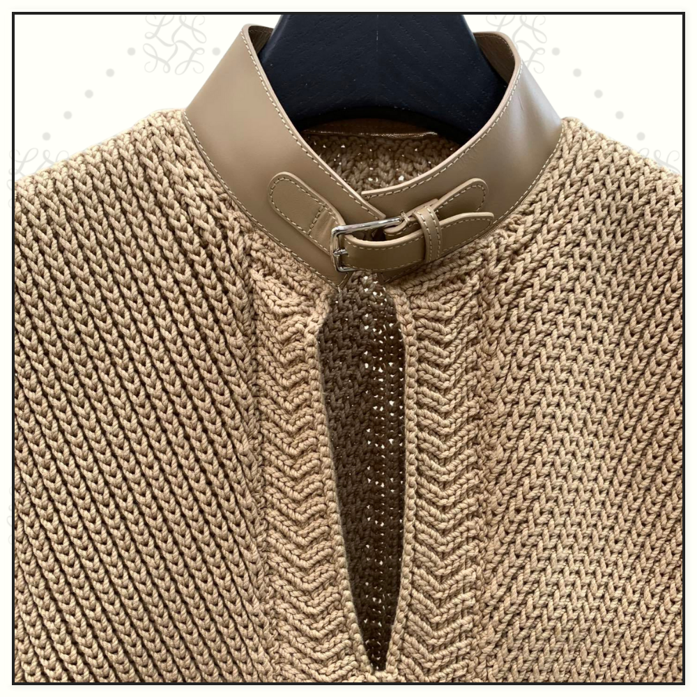 KNIT GILET WITH LEATHER DETAIL