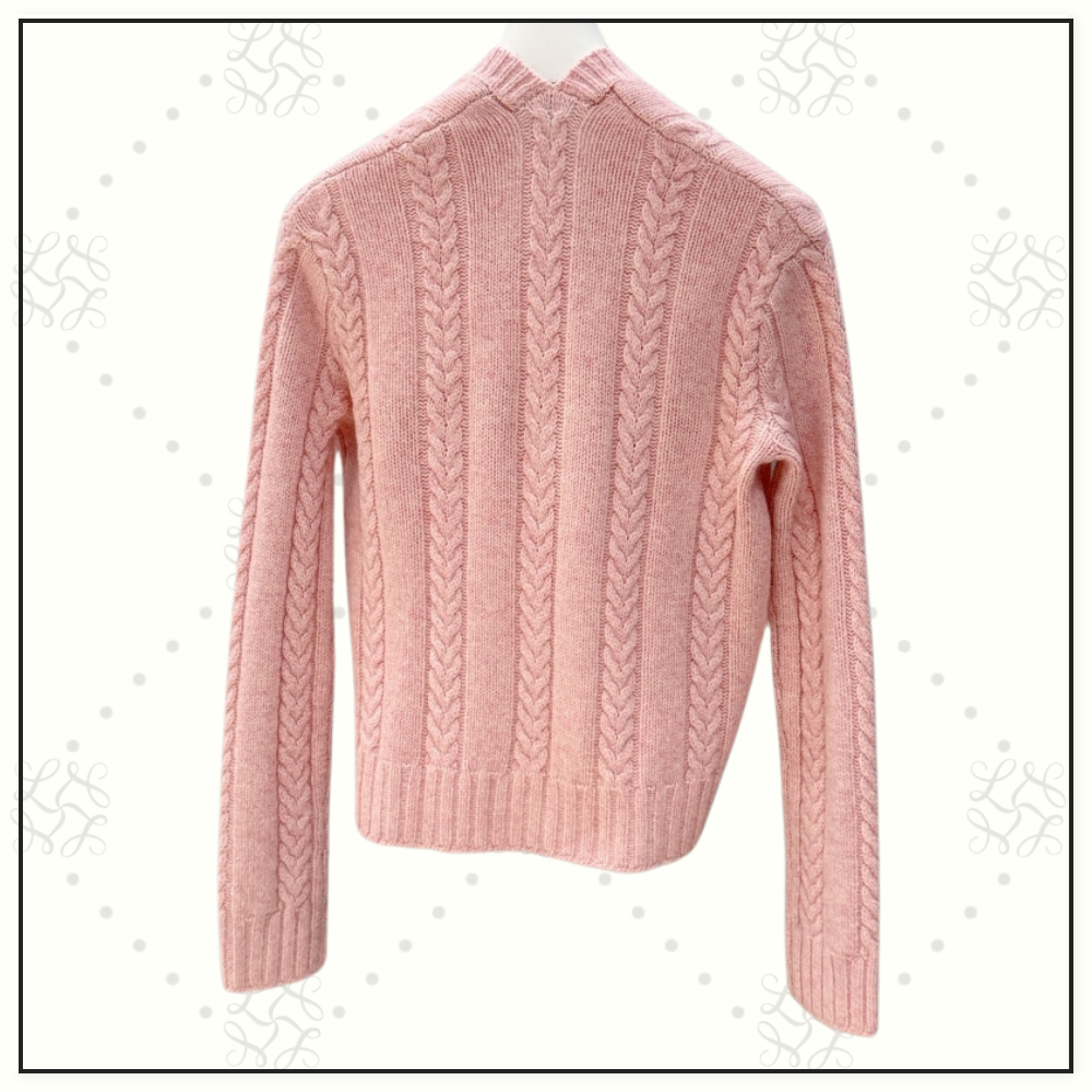 CABLE KNIT WOOL MOULINE SWEATER