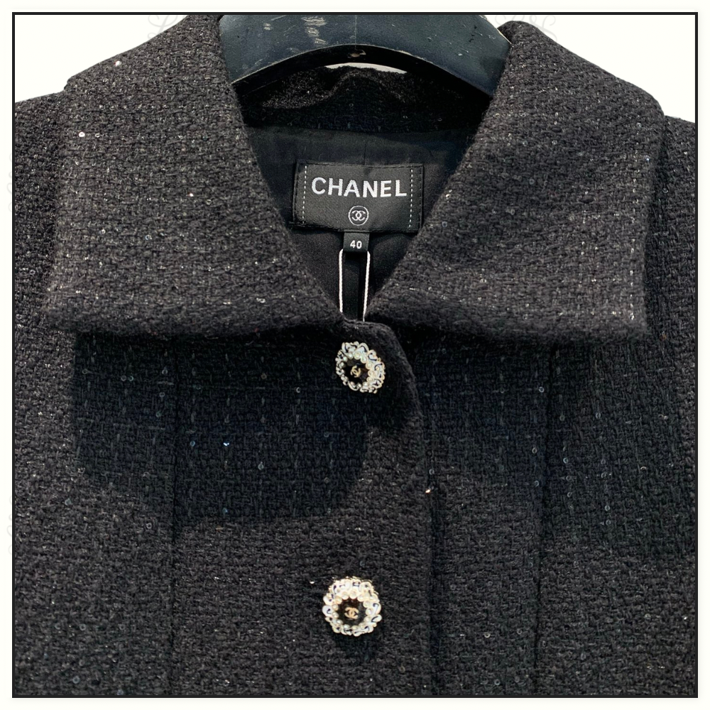 GLITTERED WOOL TWEED JACKET