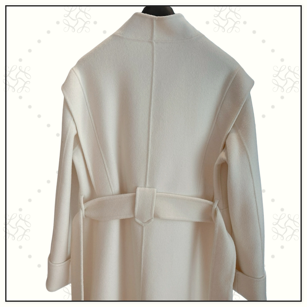 WOOL & CASHMERE BLEND FUNNEL NECK COAT