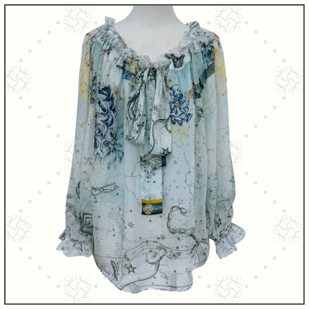 GATHERED BLOUSE & TIERED SKIRT