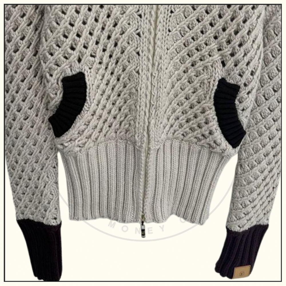 COLOR BLOCKED KNIT JACKET