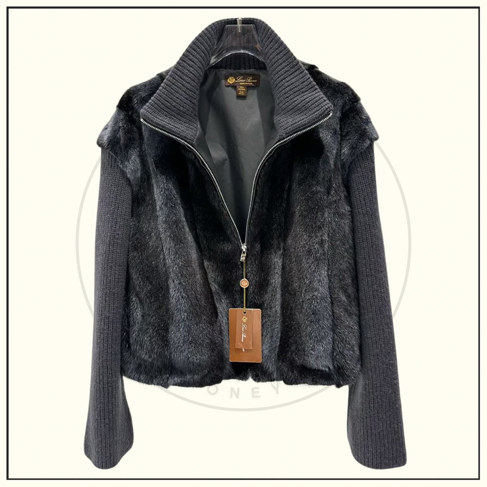 MINK FUR JACKET WITH KNIT SLEEVE