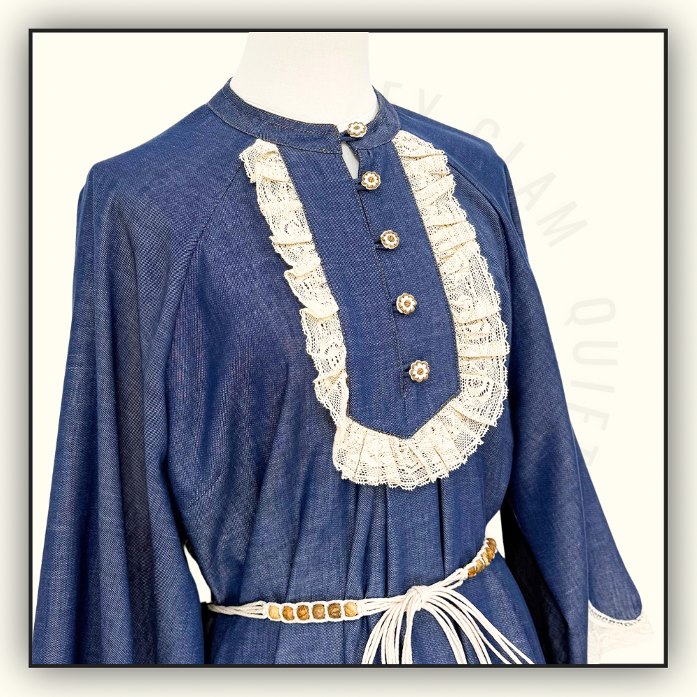 AWAKEN BELTED DENIM MINI DRESS