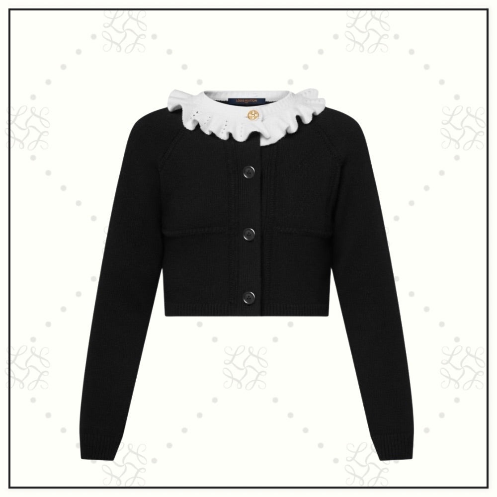 RUFFLE COLLAR CARDIGAN