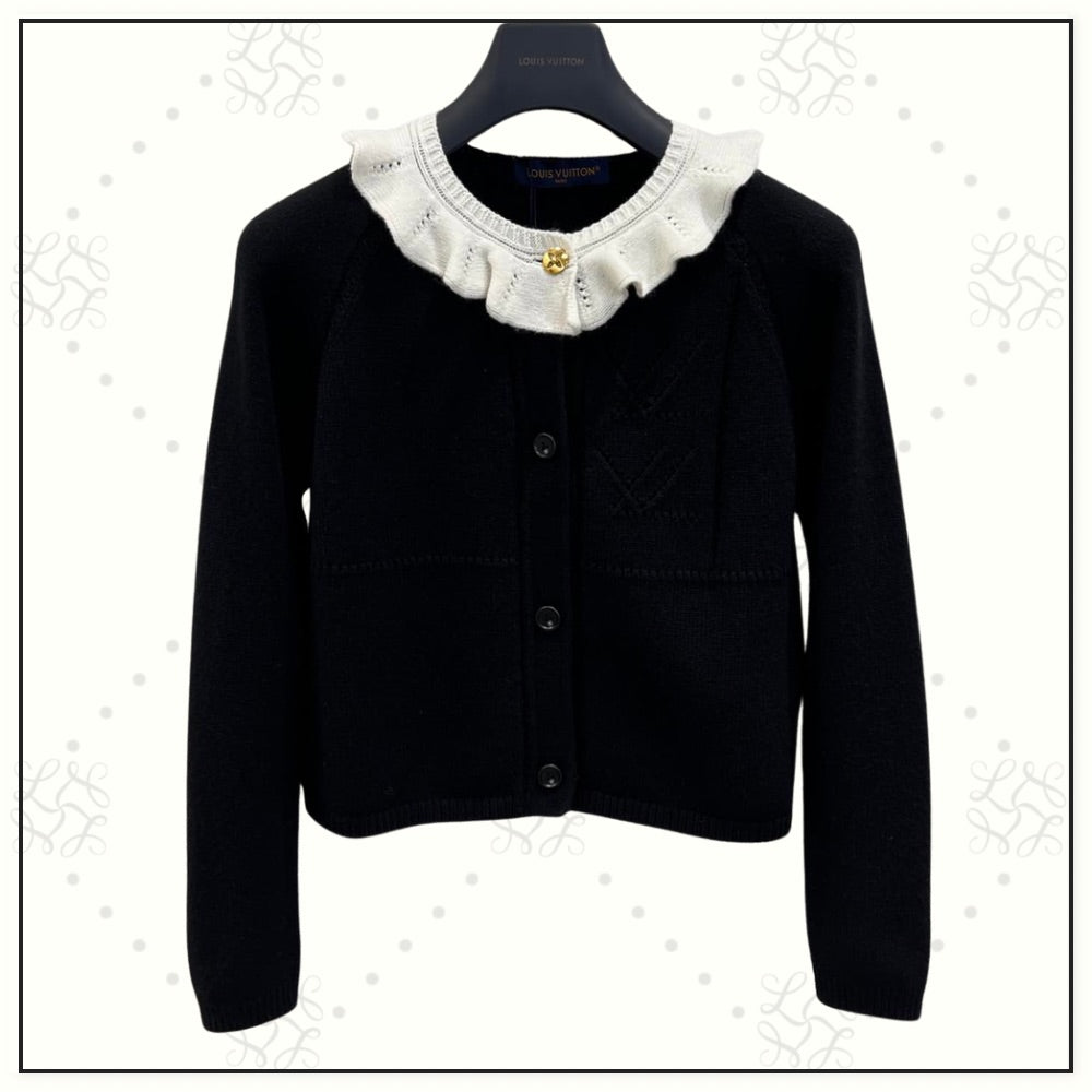 RUFFLE COLLAR CARDIGAN