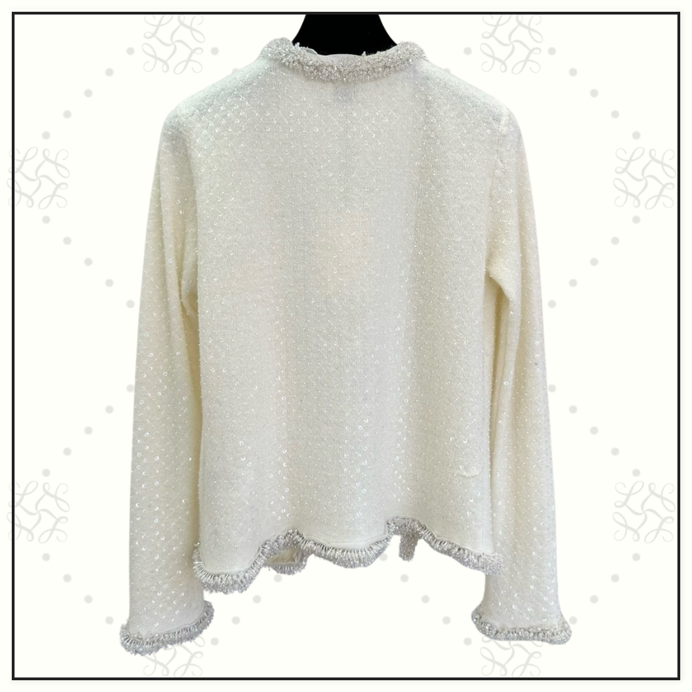 MOHAIR SEQUIN EMBELLISHMENTS CARDIGAN