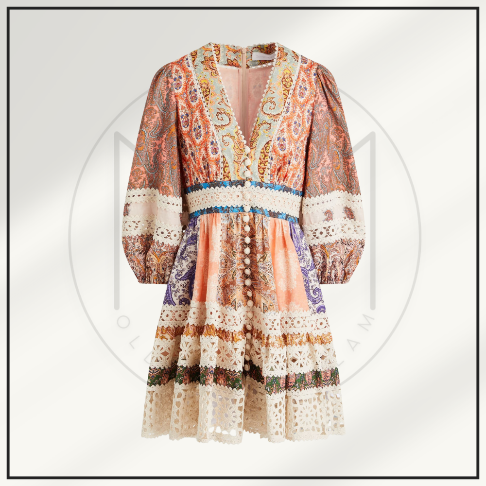 PAISLEY LINEN MINI DRESS