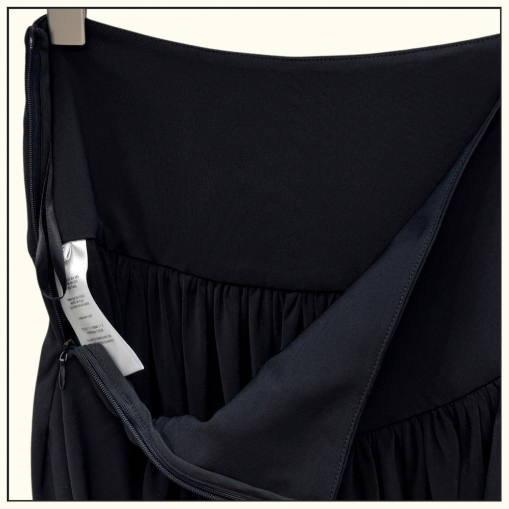DRAPED JERSEY JACKET & TWISTED FLUID JERSEY SKIRT