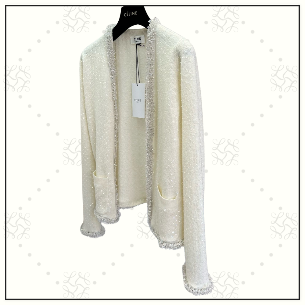 MOHAIR SEQUIN EMBELLISHMENTS CARDIGAN