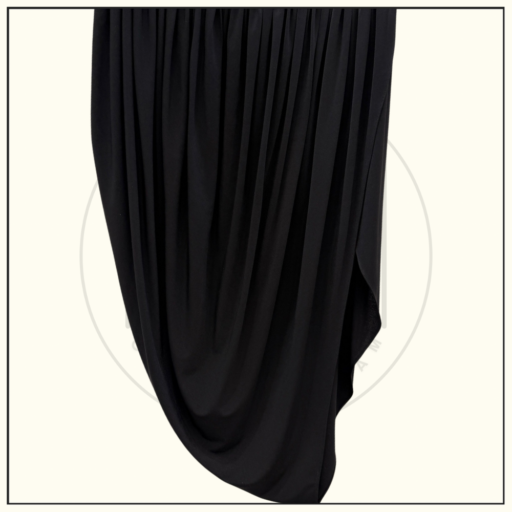 DRAPED JERSEY JACKET & TWISTED FLUID JERSEY SKIRT