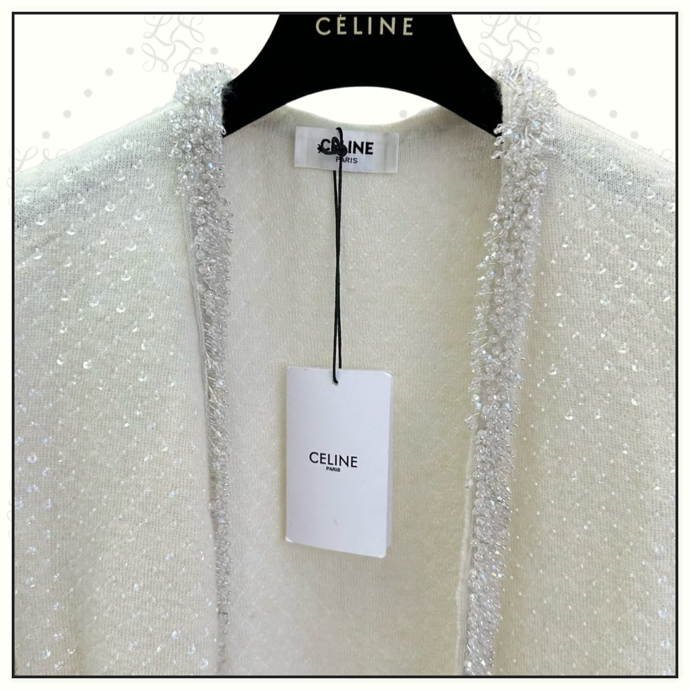 MOHAIR SEQUIN EMBELLISHMENTS CARDIGAN