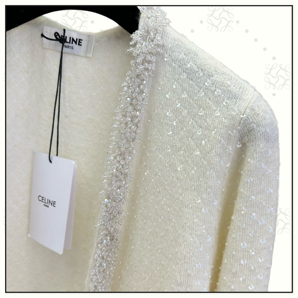 MOHAIR SEQUIN EMBELLISHMENTS CARDIGAN