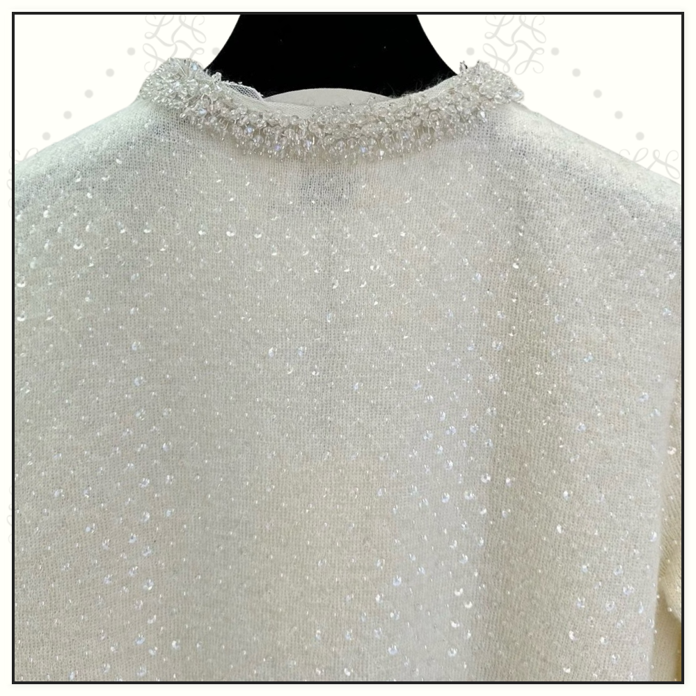 MOHAIR SEQUIN EMBELLISHMENTS CARDIGAN