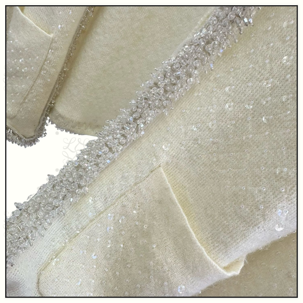 MOHAIR SEQUIN EMBELLISHMENTS CARDIGAN