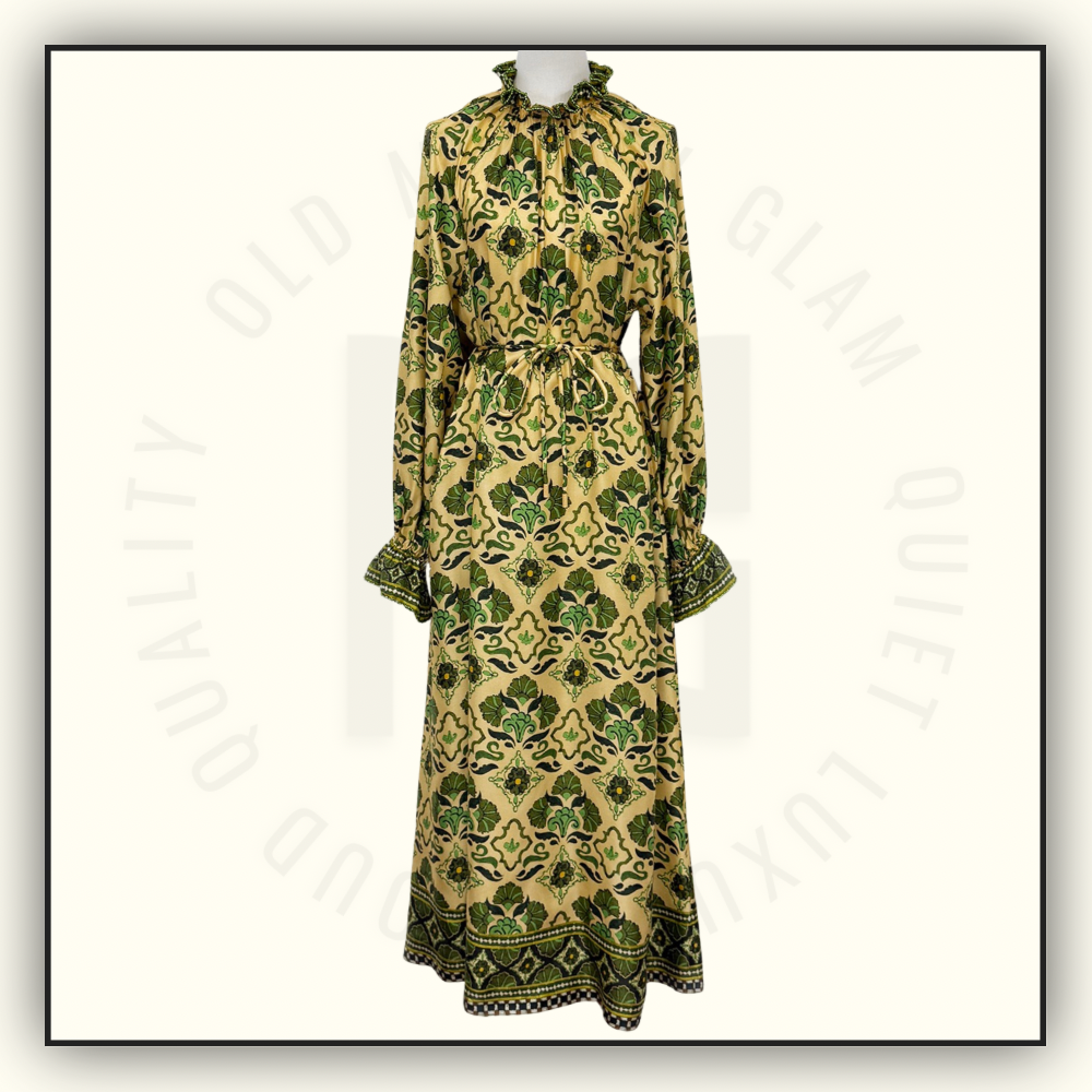CECE SILK MIDI DRESS