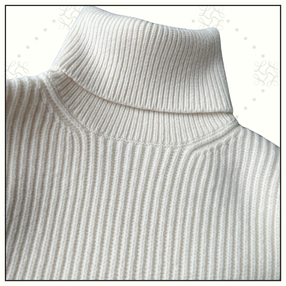 RIBBED KNIT ROLL NECK JUMPER
