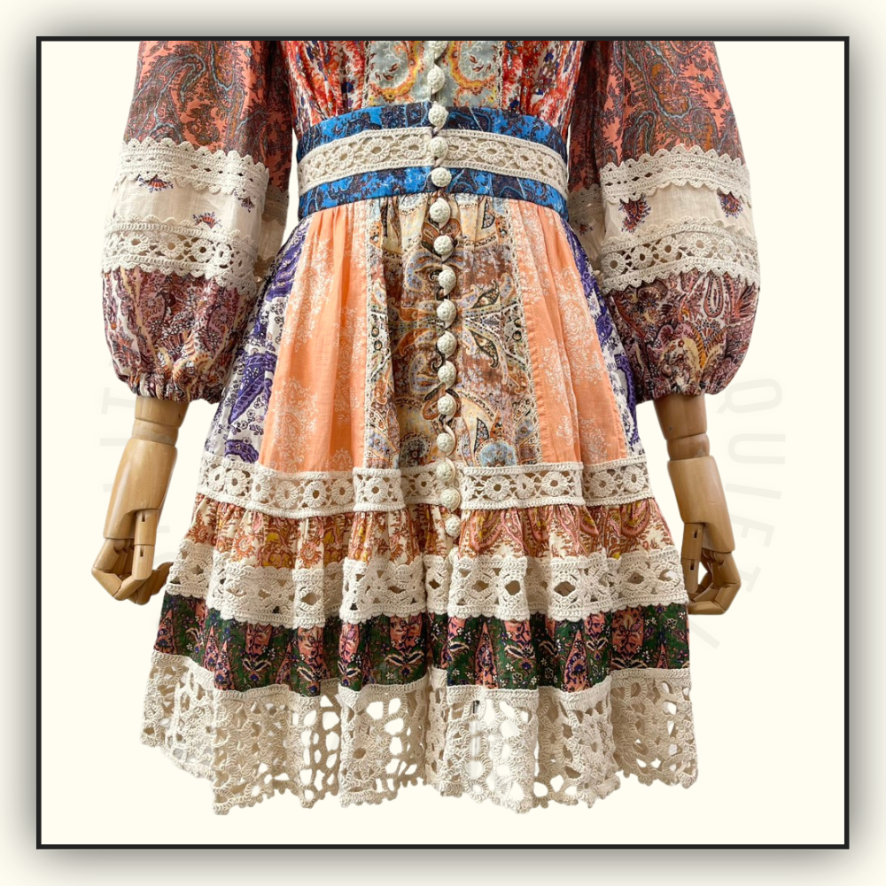 PAISLEY LINEN MINI DRESS