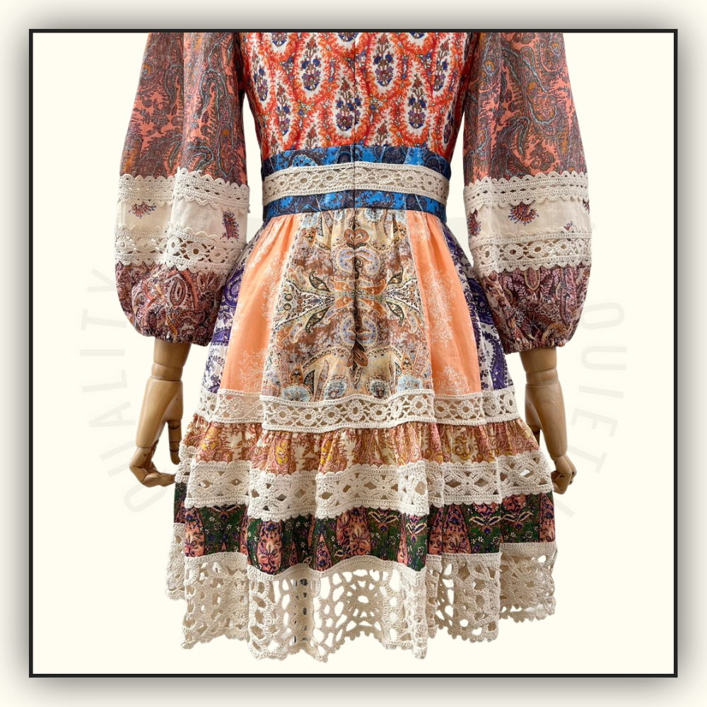 PAISLEY LINEN MINI DRESS