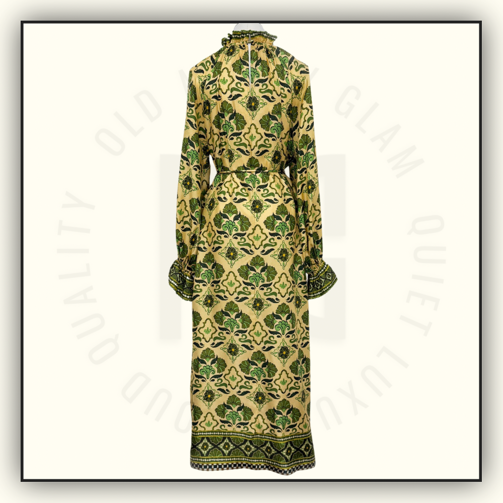 CECE SILK MIDI DRESS