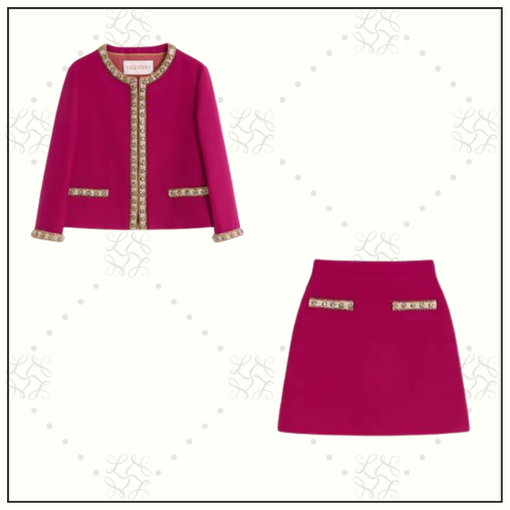 EMBROIDERED CREPE COUTURE JACKET & SKIRT