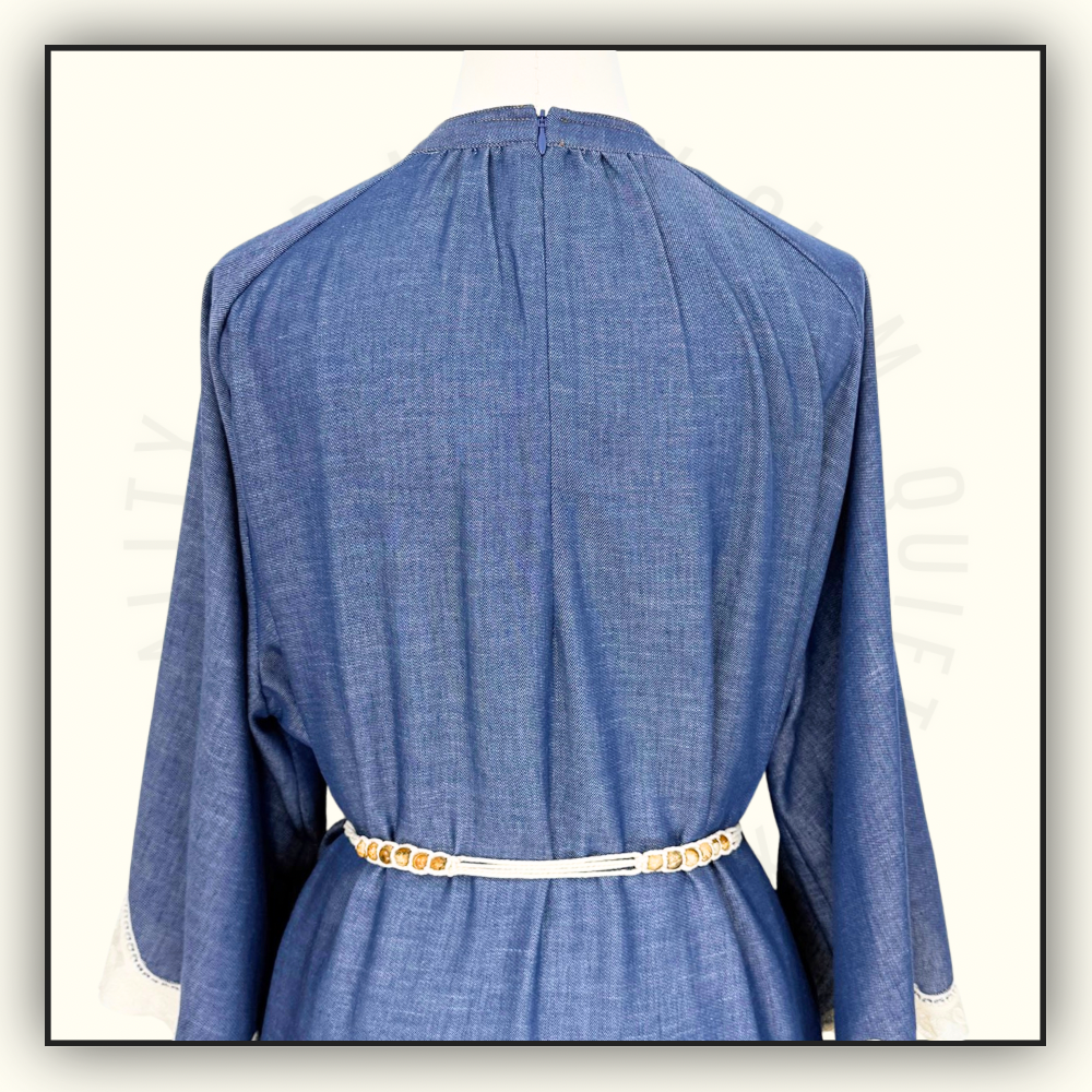 AWAKEN BELTED DENIM MINI DRESS