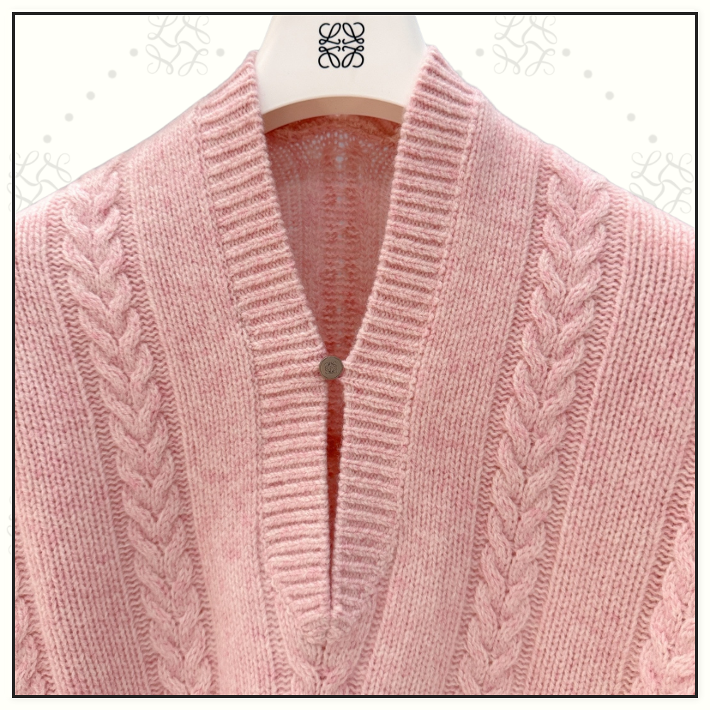 CABLE KNIT WOOL MOULINE SWEATER