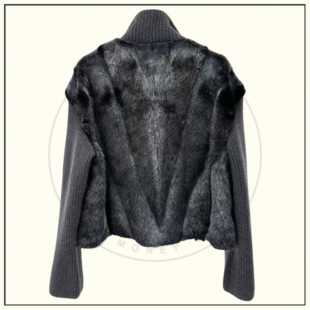MINK FUR JACKET WITH KNIT SLEEVE