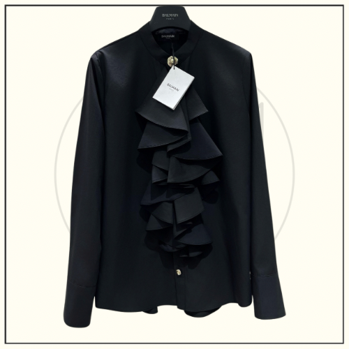 RUFFLED POPLIN SHIRT