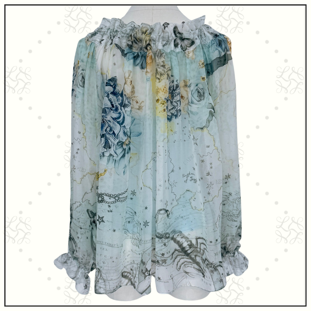 GATHERED BLOUSE & TIERED SKIRT