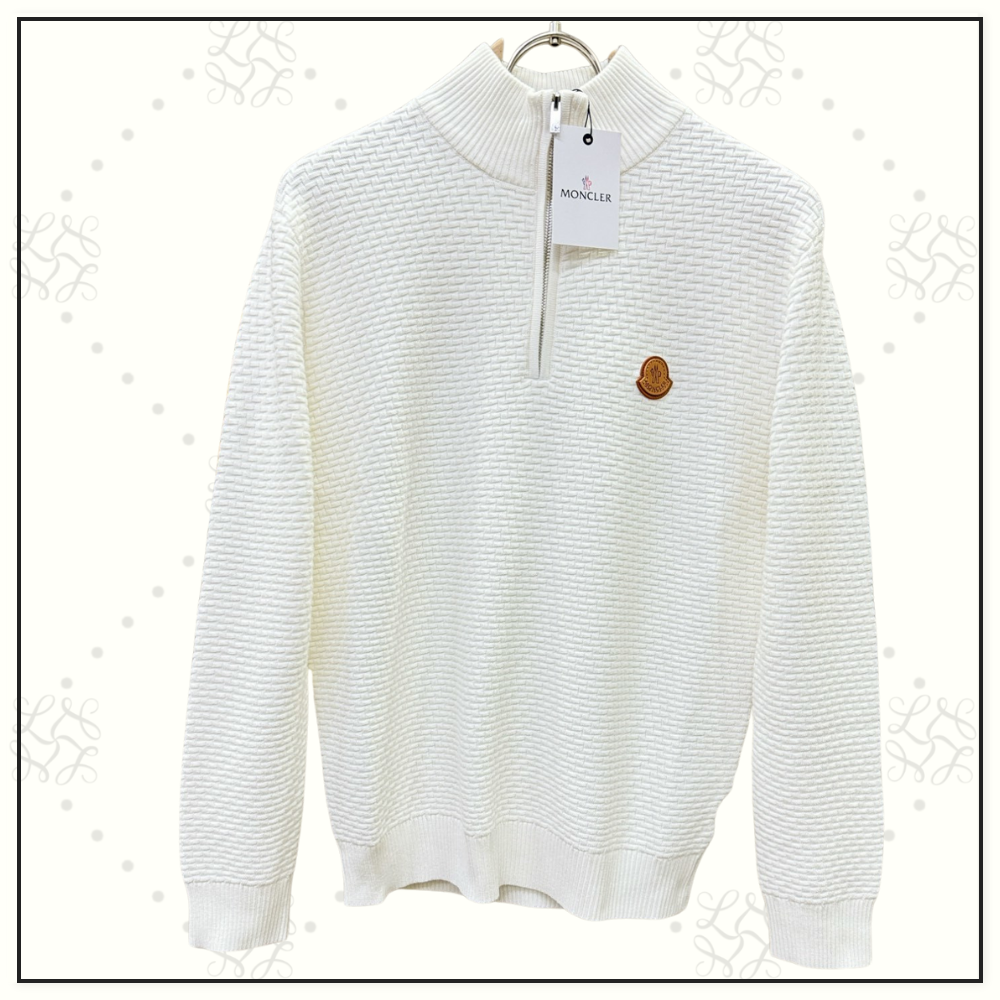 WOOL CASHMERE HALF ZIP SWEATER