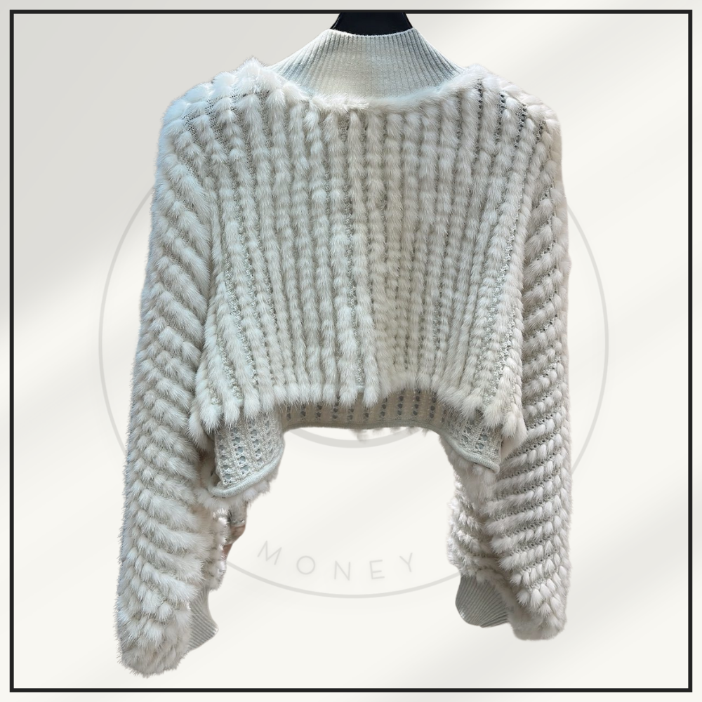 MINK FUR CROPPED SWEATER
