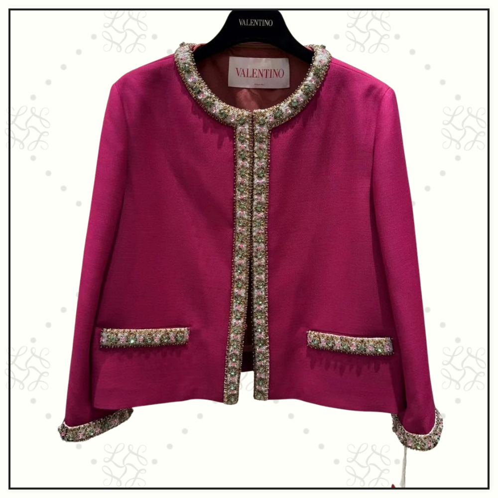 EMBROIDERED CREPE COUTURE JACKET & SKIRT