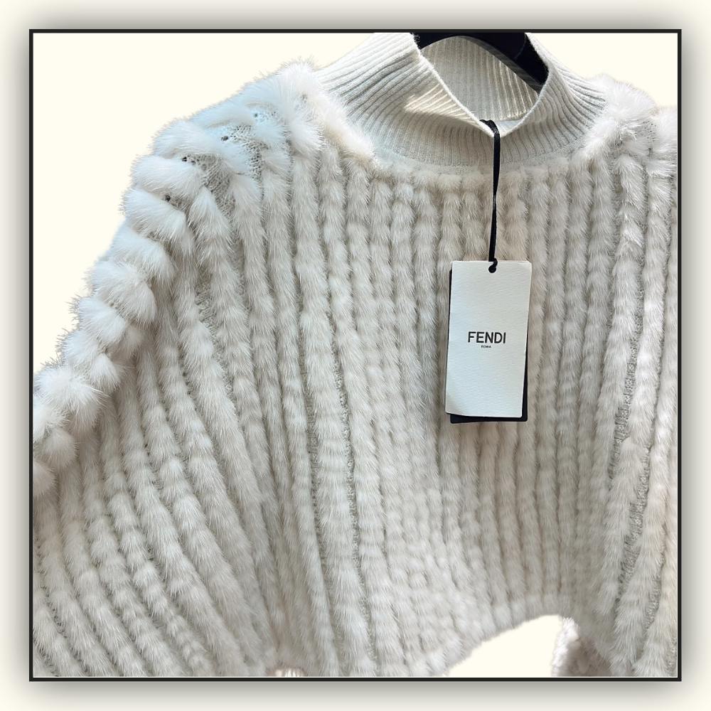 MINK FUR CROPPED SWEATER