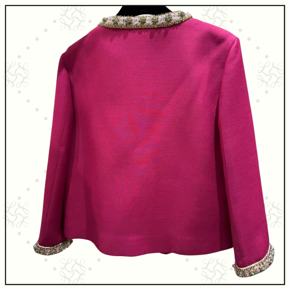 EMBROIDERED CREPE COUTURE JACKET & SKIRT