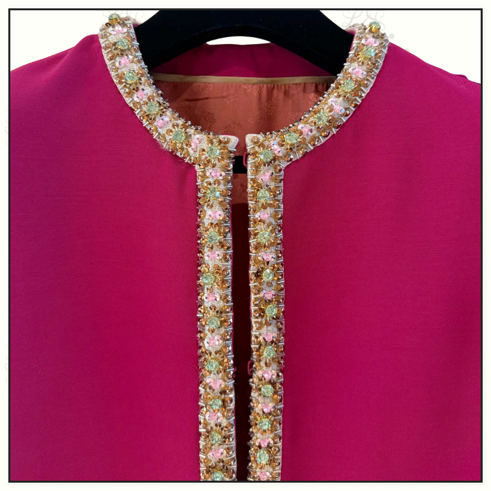 EMBROIDERED CREPE COUTURE JACKET & SKIRT