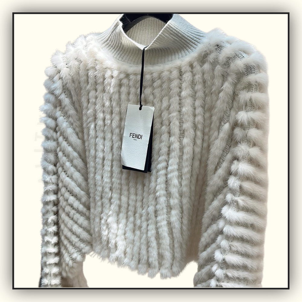 MINK FUR CROPPED SWEATER