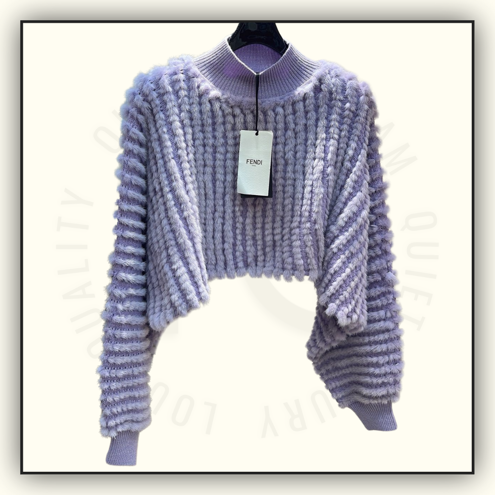 MINK FUR CROPPED SWEATER