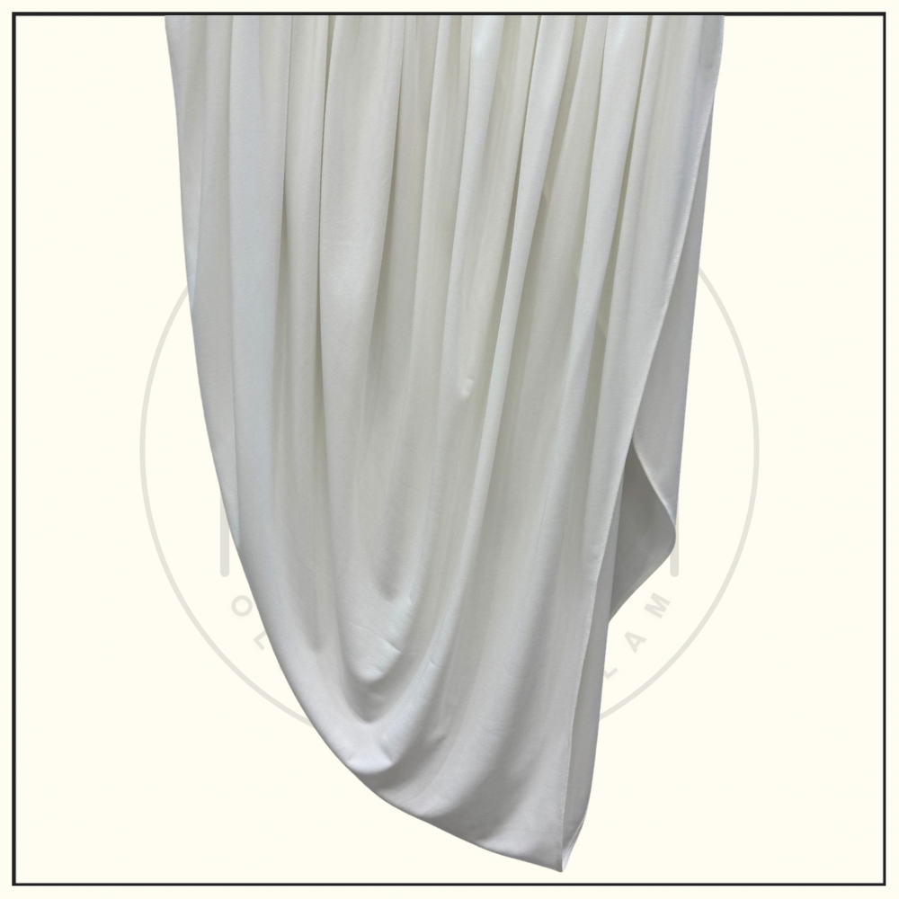 DRAPED JERSEY JACKET & TWISTED FLUID JERSEY SKIRT