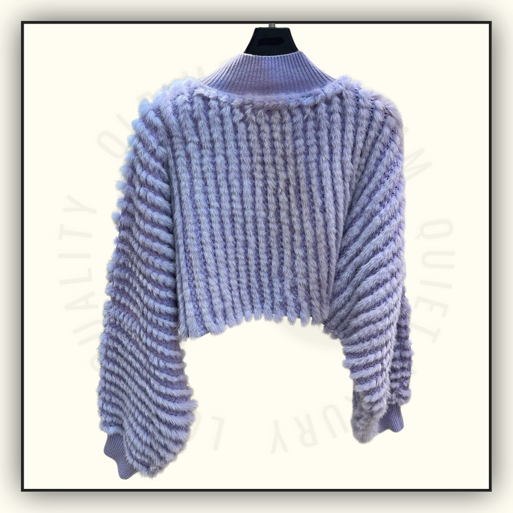 MINK FUR CROPPED SWEATER