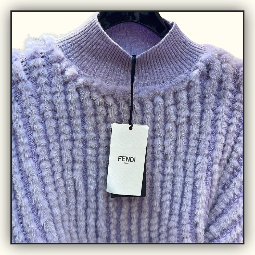 MINK FUR CROPPED SWEATER