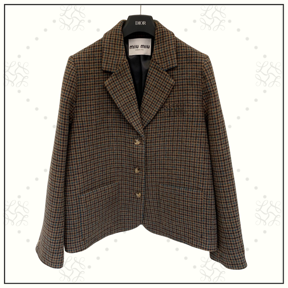 HOUNDSTOOTH CROPPED BLAZER